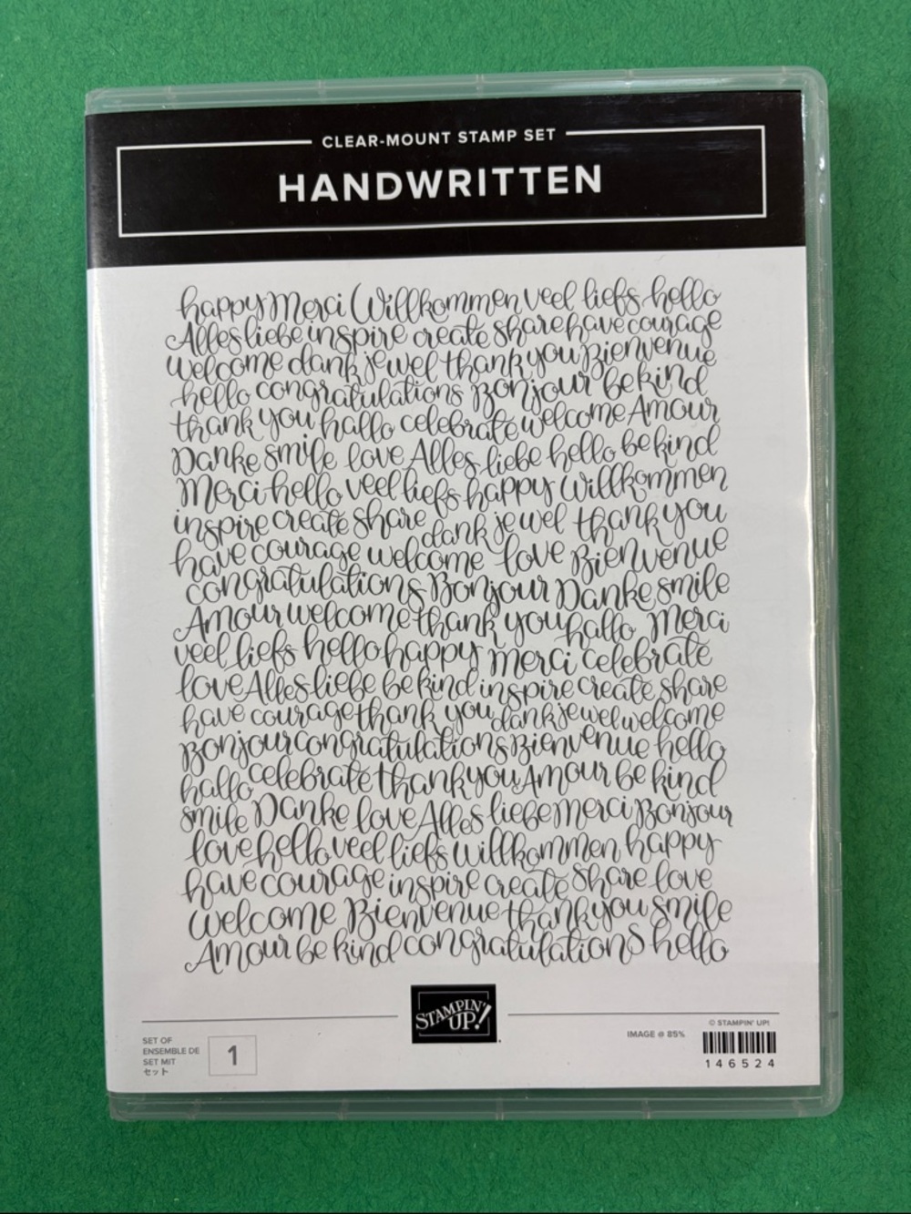 Stampin' Up! Handwritten Clear-Mount Stamp Set - Black and White